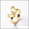 Cluster ringen elegante colorf transparante glazen kristallen vlinderring voor vrouwen eenvoudige stijl snoep kleur meisje feest sieraden cadeau dro dh0wk