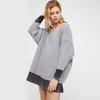 Hoodies voor dames sweatshirts la maxza 2023 dames sweatshirt v-neck streetwear pullovers vrouwelijke kleding mode lang 101029