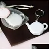 Party Favor Love Are Brewing Teapot Plastic Measuring Tape Keychain Portable Mini Key Chain Wedding Christmas Gift Favors ZA1221 DR5665026