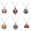 Party Decoration Sports Necklace Promotion Softball Baseball Football Sport Necklaces Rhinestone Crystal Bling Drop Delivery Home Ga Dhgen