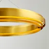 Lampes suspendues tout cuivre Post-moderne cercle lustre modèle salle réunion villa club salon salle à manger escalier