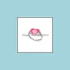 Band Rings Ins Double Layer Love Heart Ring Vintage Drop Oil Metal For Women Girls Fashion Jewelry Delivery Dhk3C