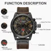 Relógios de pulso Curren Mens relógios de luxo da marca de luxo Sport Watch Sport Watch Watch Cronograph Quartz Militar Genuine Leather Relogio Masculino 230113