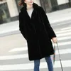 Kadınlar Kürk Sahte Kadın Mink Coat Solid Fead Dönüş Kış Kış Sıcak Sahte Lady Casual Ceket 230112