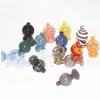 narghilè 25mm OD Colorful Smoking Glass Bubble Carb Caps per Flat Top Quartz Banger Nails Silicone Dab Nettar Water Pipes Bong Pipe Rigs