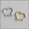 Hoop Huggie 100 Genuine 925 Sterling Sier Earring Brinco Korean Trendy Love Heart Earrings For Women Fine Jewelry Gifts Yme481 Dro Otld2