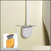 Toilet Brushes Holders Tpr Sile Brush Flat Head Flexible Wall Mounted Storage Tool Bowl Cleaner Drop Delivery Home Garden Bath Bat Dhqw5