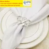 Heartshaped Wedding Napkin Ring Metal Silver Color Napkin Buckle Valentines Day Wedding Dinner Parties Table Decor Napkin Holder