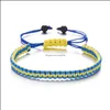 Bracelets porte-bonheur 9 modèles différents couleurs créatives bracelet assorti drapeau ukrainien couleur fait à la main tissé à la main réglable tressé Dr Ot8Rq