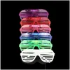 Другие товары для праздничных вечеринок Новые светодиодные очки Мигающие ставни Форма Солнцезащитные очки со вспышкой Танцы Фестивальные украшения Drop Delive Dhcjr