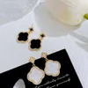 High Quality 18k Gold Plated Statement Clover Earrings Jewelry Luxury Classic Four Leaf Earrings8087165