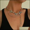 Chokers Punk Butterfly Choker Necklace Jewelry Women Gothic Hip Hop Link Chain Pearl Hollow Stylish Drop Delivery Necklaces Pendants Otltr