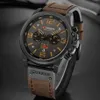 Relógios de pulso Curren Mens relógios de luxo da marca de luxo Sport Watch Sport Watch Watch Cronograph Quartz Militar Genuine Leather Relogio Masculino 230113