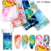 Stickers Decals Marble Nail Foil For Manicuring Uv Gel Polish Sticker Colorf Flowers Design Transfer Decal Art Decoration Wraps Dr Dhgy1