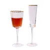 Wine Glasses Creative Hammer Golden Edge Crystal glass Champagne European Goblet Red Bar ware Cocktail 230113