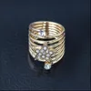 Bagues de fiançailles élégantes strass pentagramme étoile amour spirale printemps bague de mariage livraison directe bijoux Dh4Ee