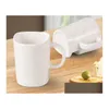 Tasses Bon prix 48 pièces 250Ml tasse à café en céramique côté Cookie Biscuit porte-poche jus de lait citron tasse Drinkware pour ami anniversaire Dhcw8