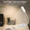 Lampes de table pince lampe lumière Protection des yeux livre bureau niveaux de luminosité réglables 360 col de cygne réglable soin des yeux petit