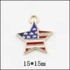 Charms 10Pcs/Pack 1516Mm American Flag Stat Heart Love Enamel Metal Pendant Fit Necklace Bracelet Diy Jewelry Accessory Drop Deliver Ot9Q4