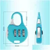 Party Favor Mini Padlock för ryggsäck Suitcase Stationery Lösenord Lås Student Barn Utomhus rese Gym Locker Security Metal Dr Dhok0