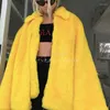 Fourrure pour femmes Ins Super GIA épais jaune Imitation peluche coton ample moyen Long automne et hiver manteau femmes