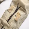 청바지 남성 Jean Homme Streetwear 찢어진 데님 바지 남성용 멀티 포켓 바지 캐주얼 솔리드 바이커 품질 슬림 피트 28-38