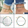 Bracelets de cheville 2021 Simple Mode Bleu Perlé À La Main Pour Les Femmes Plage Chic Étoiles Pendentif Cheville Bracelet Sur La Jambe Pied Bijoux Drop Delivery Otd7X