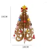 クリスマスの装飾木製の木の手作りの子供ステレオレイアウトクリスマスナビダッドギフト2023年のドロップデリバリーホームガーデンフェスティブパルDHBQX