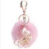 Keychains Trend Butterfly Key Chains Creative Car Keychain Couple Bag Chain Rex Plush Ball Ring Pendant