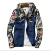 Herrjackor Jackor Herrhiphop Slim-Fit Flower Bomber Hooded Plus Size 4XL