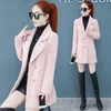 Frauen Wollmischungen 2023 Nachahmung Nerz Samt Wollmantel Frauen Mittellange Herbst Winter Mode Jacke Lose Weibliche Mantel Flut G1784