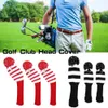 Diğer golf ürünleri 3pcsset yumuşak pratik örgü açık havada koruyucu headcover kapak kulübü kapaklar çubuk kol 230113