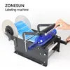 ZONESUN ZS-50W Etiqueteuse Applicateur d'étiquettes Gros autocollants Manuel Bouteille ronde en plastique Boîte de conserve Tube Machine d'emballage Équipement industriel