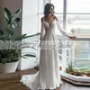 Trouwjurk Boheemse chiffon jurken voor vrouw wit strand formele bruidsjurk een lijn vloer lengte v nek boho vestido de novia 2023