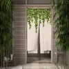 Curtain Japanese Door Noren Green Plant Printed Kitchen Doorway Decorative Drapes Cafe Restaurant Entrance Hanging Half-curtain