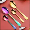 Dinnerware Sets Stainless Steel Tableware Household Western Cutlery Knife Fork Spoon Wooden Gift Box Set Kitchen 24Pcs Creative Gift Dhli5