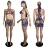 Dwuczęściowa sukienka Echoine 2022 4 -częściowy zestaw plażowy zestaw bikini seksowna koronkowa koronkowa sznur straży kąpielowej Kobiety T230113