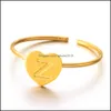 Anelli a fascia Open Gold Heart Love 26 Lettere Anello in acciaio inossidabile Knuckle per donna Uomo Amante Amico Coppia Gioielli Drop Delivery Dhjn4