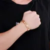 Berlockarmband Guldfärg Rostfritt stål Länkkedja Armband för män Metallarmband Manliga Berlocksmycken Tillbehör 230113