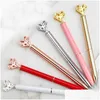 Kulspetspennor Creative Heart Shaped Pen Diy Metal Ball Office School Supplies Valentines Day Gift Drop Delivery Business Industrial DHHVD