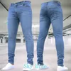 Jeans pour hommes Homme Pantalon Rétro Lavage Zipper Stretch Casual Slim Fit Pantalon Mâle Plus Taille Crayon Denim Skinny pour Hommes 230113