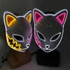 Party Masks Cosplay Halloween Luminous Light Up Led El Wire Neon Glowing Anime Masque Masquerade Horror 230113