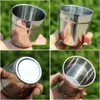 Mugs 180Ml Stainless Steel Cup Double Wall Mug Wine Beer Cam Water Milk Coffee Lz0333 Drop Delivery Home Garden Kitchen Dining Bar Dr Dhhzi