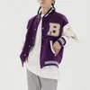 Men's Jackets Hip Hop Furry Bone Patchwork Color Block College Mens Harajuku Casual Bomber Varsity Jacket Women Baseball Coats UnisexMen's