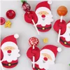 Decoração de festa 50pcs/lote desenhos animados Santa Claus PAPEL Lollipop Pacote Diy Pacote Decoração de Natal FY3992 Drop Delivery Home Gard Dhuvt