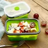 Schüsseln, Schüssel-Sets, zusammenklappbare Lunchbox aus Silikon, tragbar, faltbar, zur Aufbewahrung von Bento-Behältern