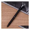 Beyaz kalemler Kawaii Kristal Ball Ballpen Moda Kız 19 Karat Okul Kırtasiye Ofis Malzemeleri için Büyük Elmas Damla Teslimat B DH8XK