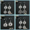 Charm Tree Of Life Metal 12Mm Snap Button Charms Earrings Jewelry For Women Girl Drop Delivery Dh6Yx