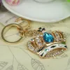 Keychains Arrive Blue Crown Car Handbag Keyring Fashion Jewelry Women Rhinestone Crystal Charm Key Bag Chain Christmas Gift