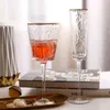 Wine Glasses Creative Hammer Golden Edge Crystal glass Champagne European Goblet Red Bar ware Cocktail 230113